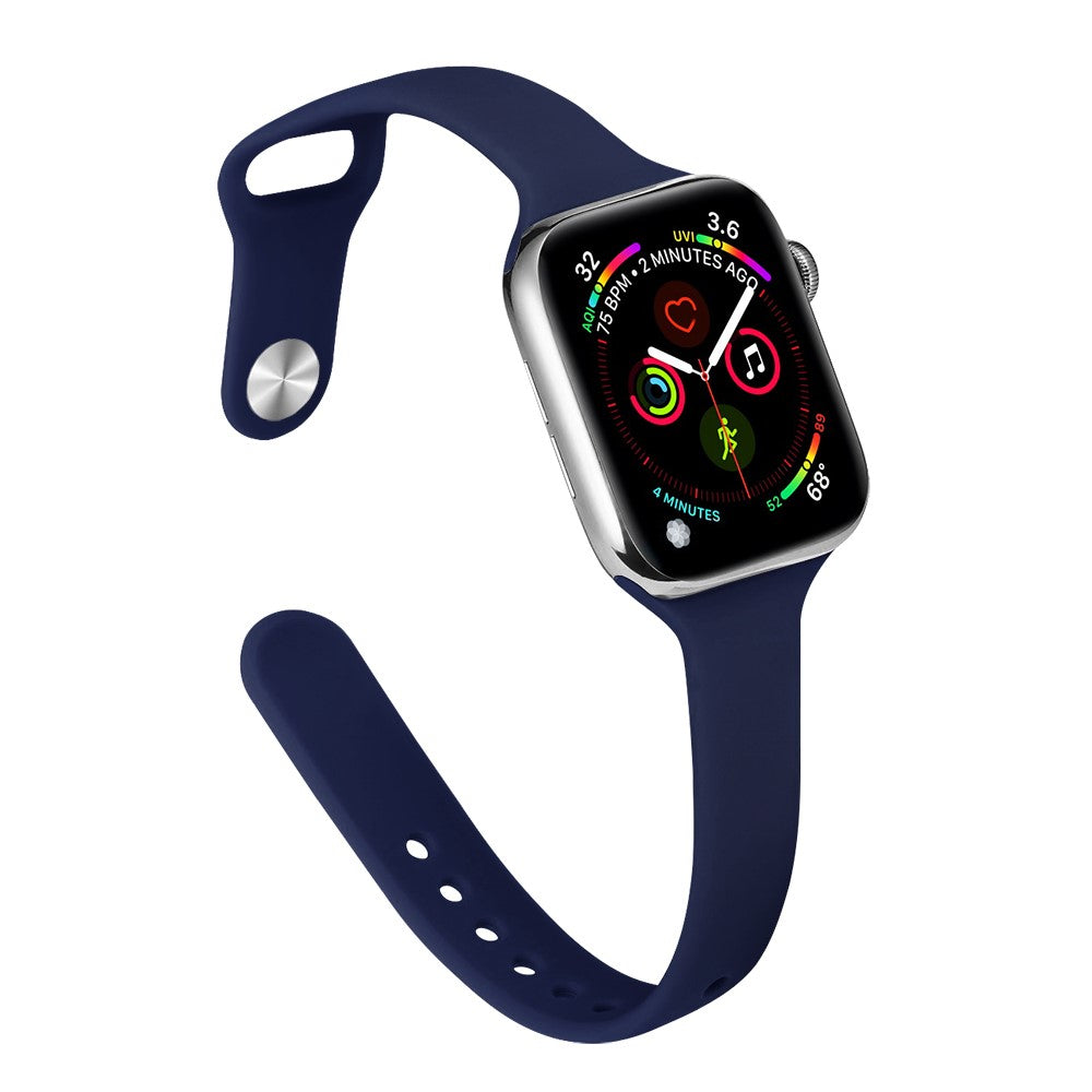 Tidsløst Silikone Universal Rem passer til Apple Smartwatch - Blå#serie_6