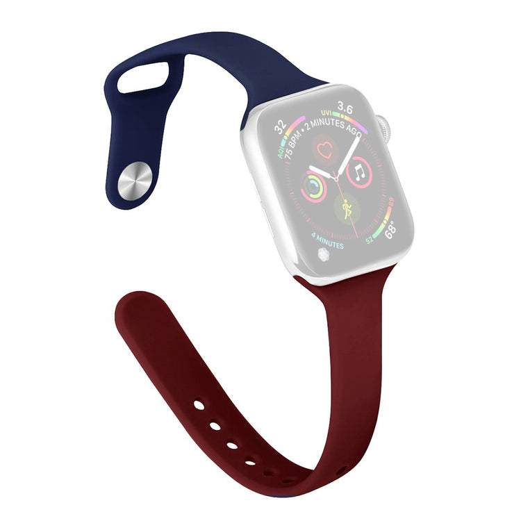Tidsløst Silikone Universal Rem passer til Apple Smartwatch - Blå#serie_7
