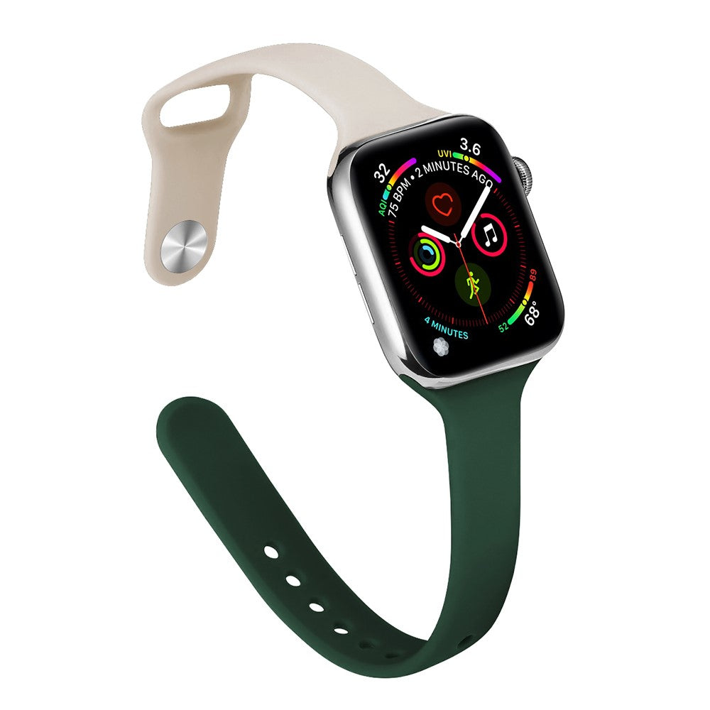 Tidsløst Silikone Universal Rem passer til Apple Smartwatch - Grøn#serie_9