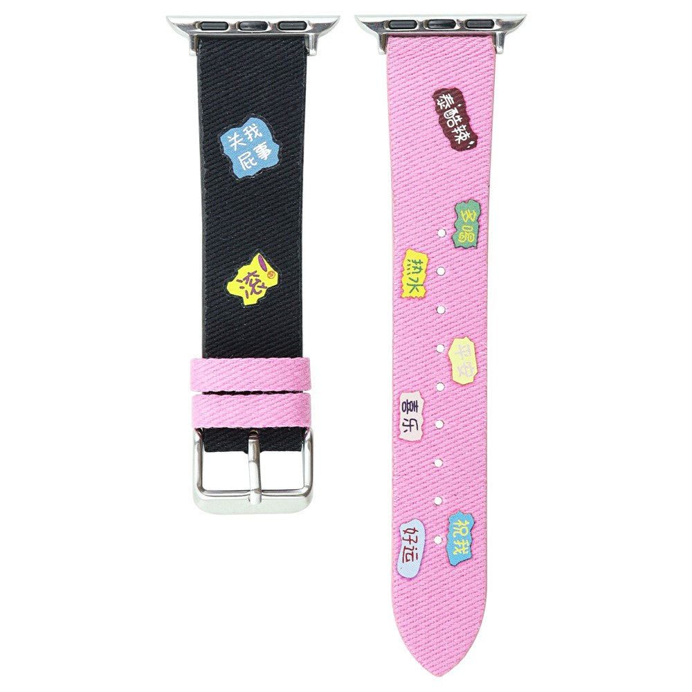 Slidstærk Nylon Universal Rem passer til Apple Smartwatch - Pink#serie_1