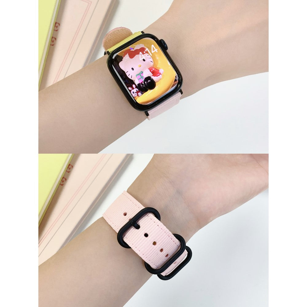 Super Flot Nylon Universal Rem passer til Apple Smartwatch - Pink#serie_1