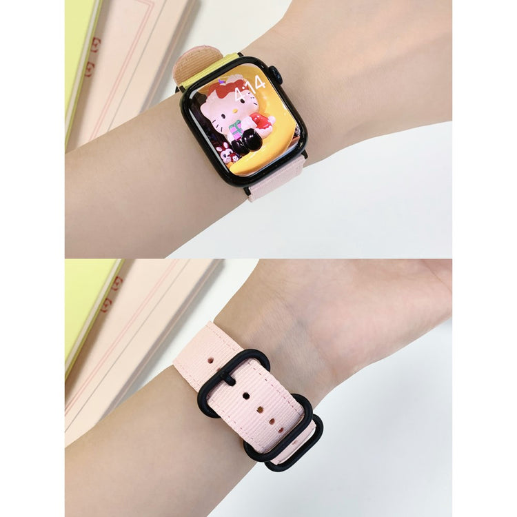 Super Flot Nylon Universal Rem passer til Apple Smartwatch - Brun#serie_2