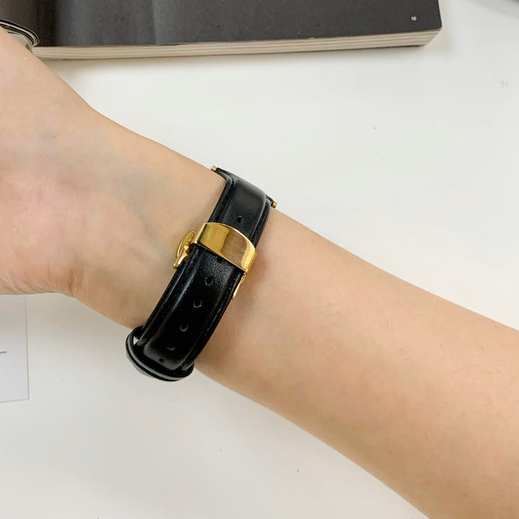 Udsøgt Ægte Læder Universal Rem passer til Apple Smartwatch - Sort#serie_1