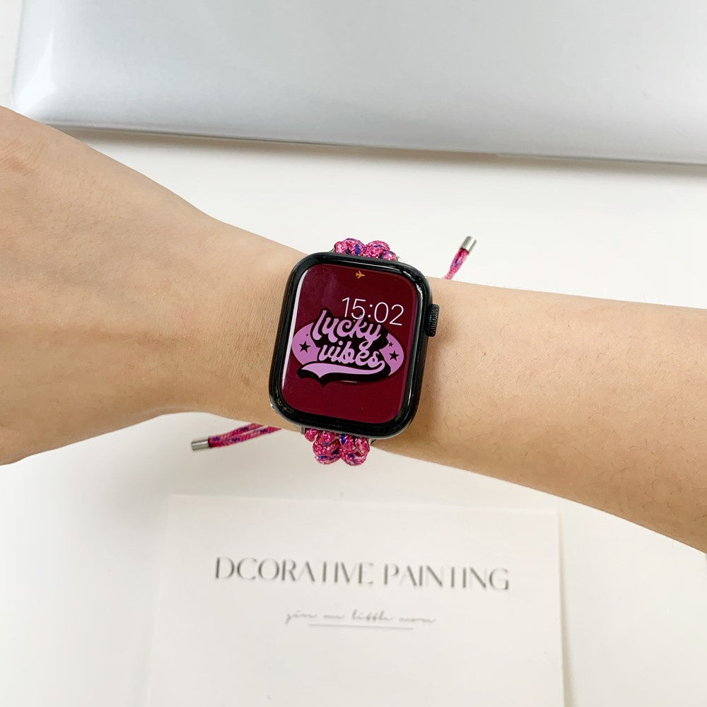 Mega Fed Nylon Universal Rem passer til Apple Smartwatch - Pink#serie_4