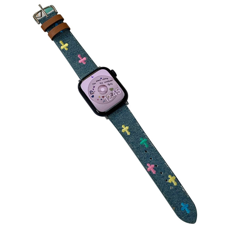 Rigtigt Rart Nylon Universal Rem passer til Apple Smartwatch - Blå#serie_3