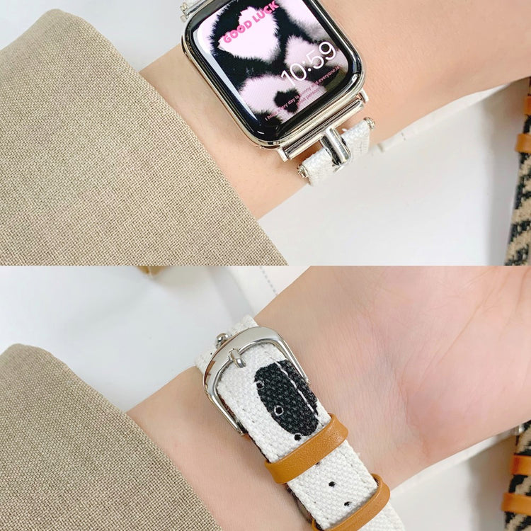 Helt Vildt Kønt Kunstlæder Universal Rem passer til Apple Smartwatch - Gul#serie_1