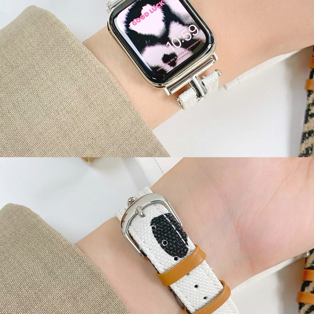 Helt Vildt Kønt Kunstlæder Universal Rem passer til Apple Smartwatch - Sølv#serie_3