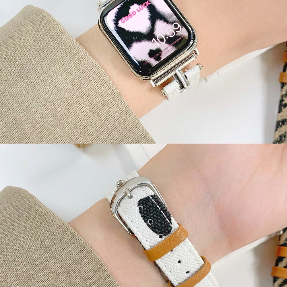 Vildt Rart Kunstlæder Universal Rem passer til Apple Smartwatch - Hvid#serie_1