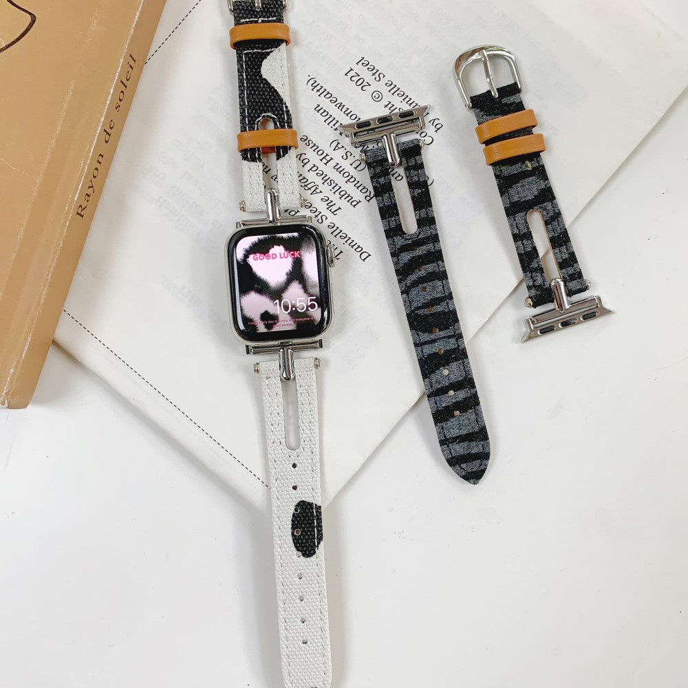 Vildt Rart Kunstlæder Universal Rem passer til Apple Smartwatch - Sølv#serie_3