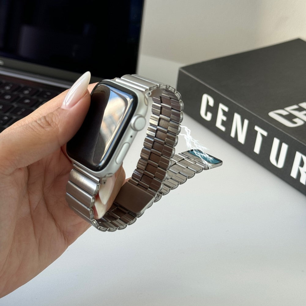 Meget Flot Metal Universal Rem passer til Apple Smartwatch - Sort#serie_2