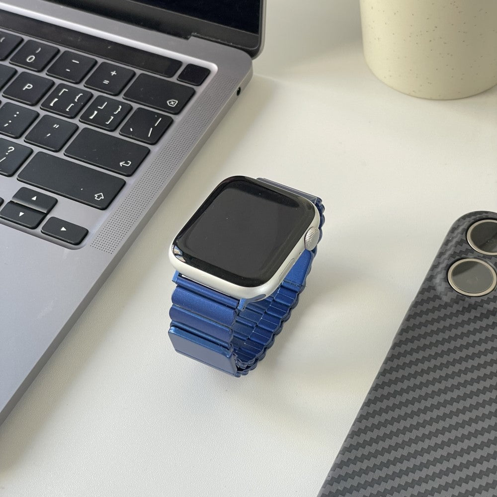 Meget Flot Metal Universal Rem passer til Apple Smartwatch - Blå#serie_5