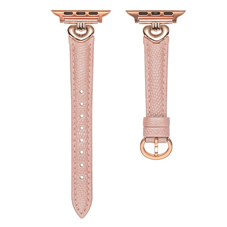 Meget Fint Ægte Læder Universal Rem passer til Apple Smartwatch - Pink#serie_1