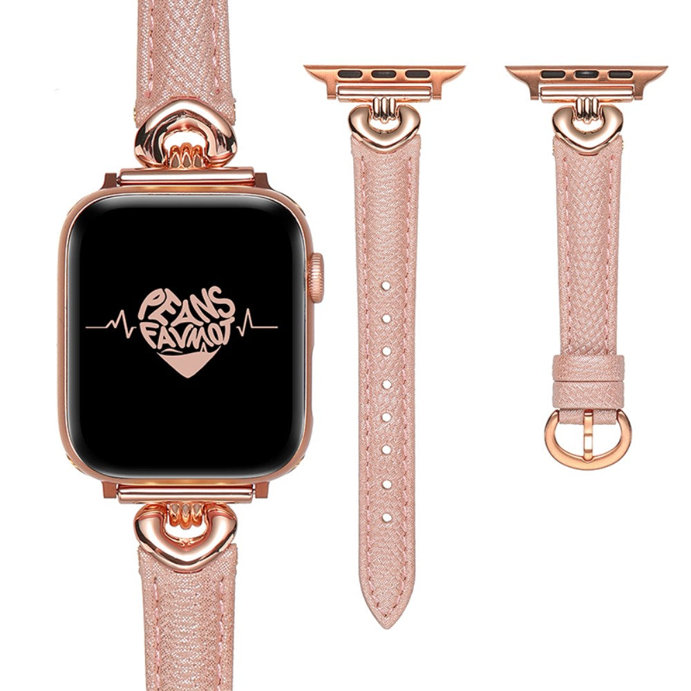 Meget Fint Ægte Læder Universal Rem passer til Apple Smartwatch - Pink#serie_1