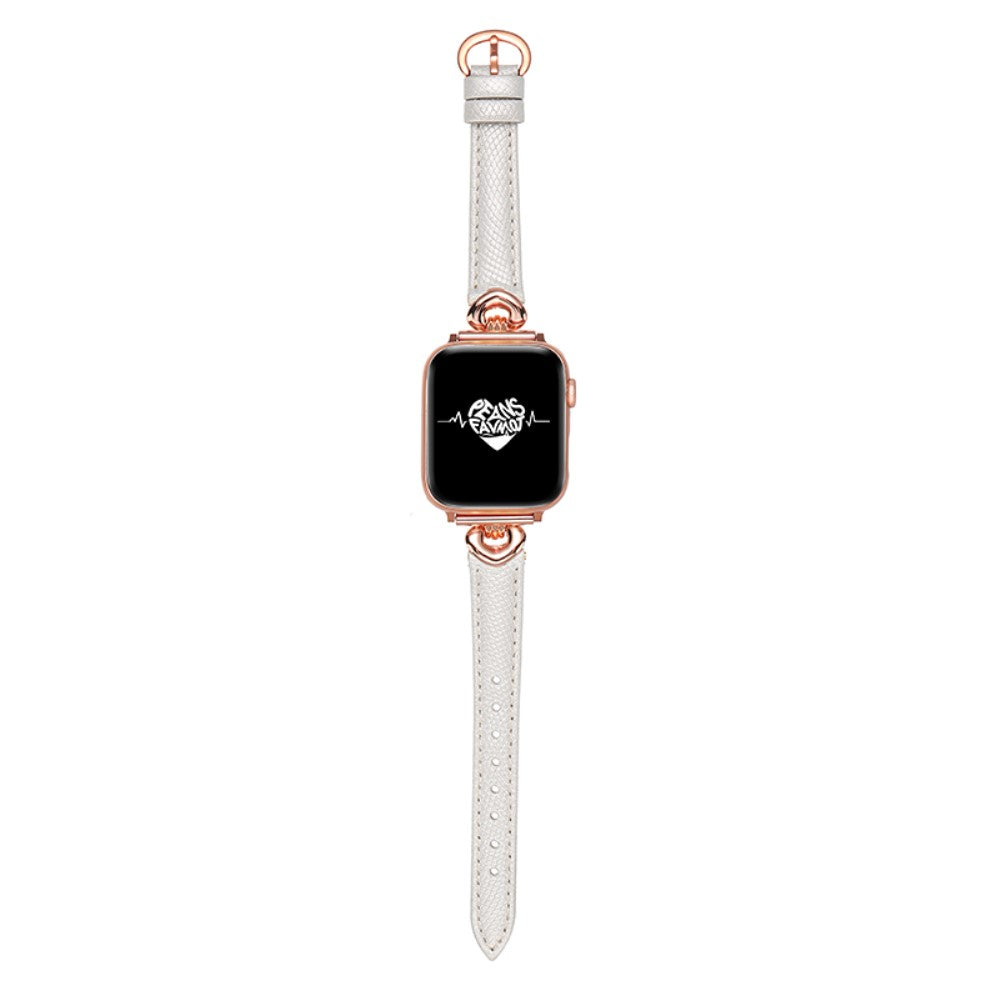 Meget Fint Ægte Læder Universal Rem passer til Apple Smartwatch - Hvid#serie_3