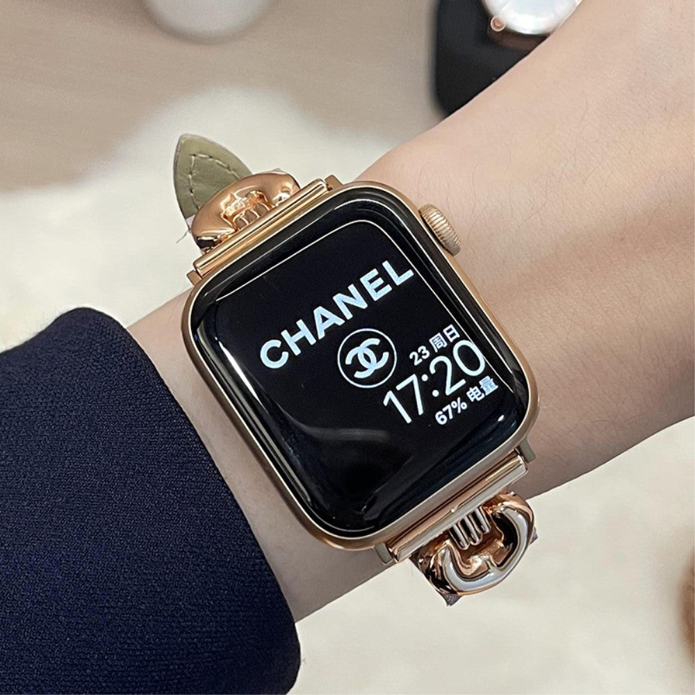 Meget Fint Ægte Læder Universal Rem passer til Apple Smartwatch - Lilla#serie_4
