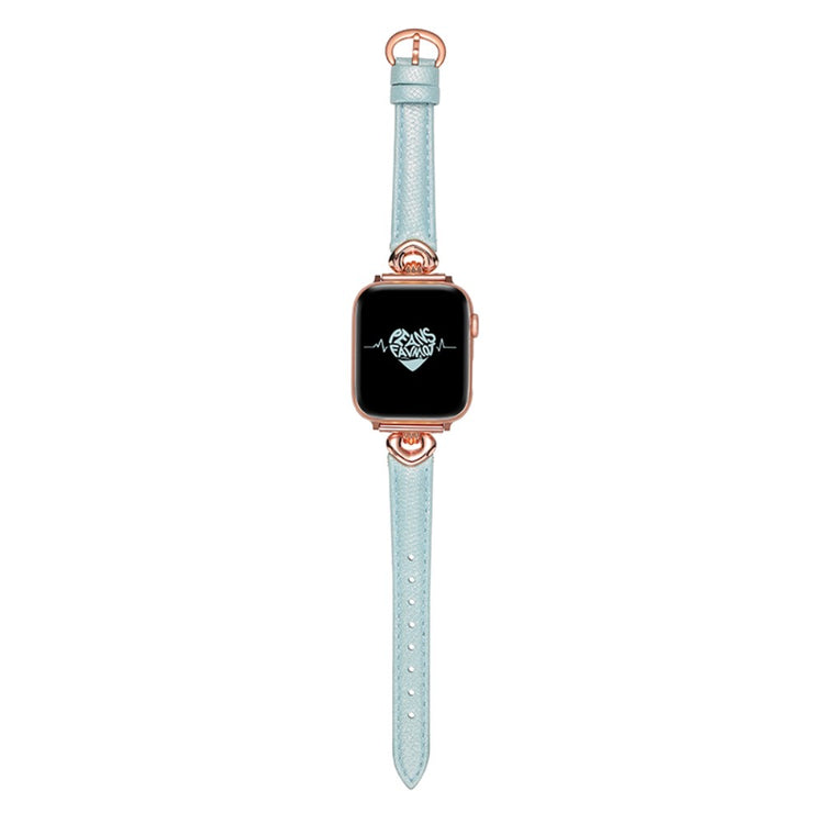 Meget Fint Ægte Læder Universal Rem passer til Apple Smartwatch - Blå#serie_5