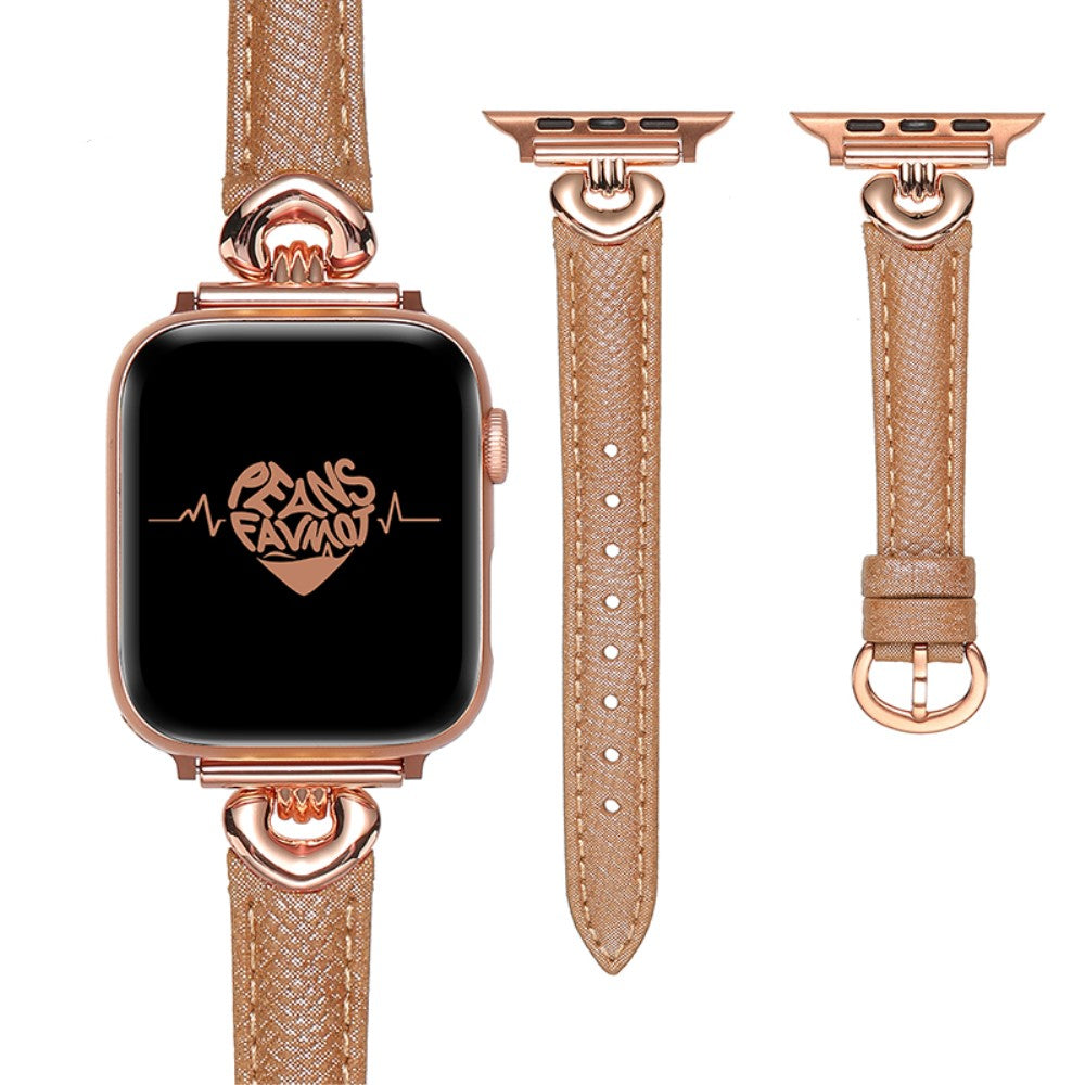 Meget Fint Ægte Læder Universal Rem passer til Apple Smartwatch - Brun#serie_6