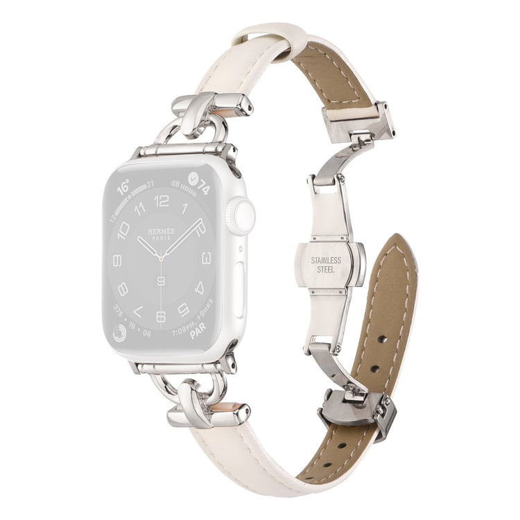 Vildt Elegant Kunstlæder Universal Rem passer til Apple Smartwatch - Hvid#serie_4