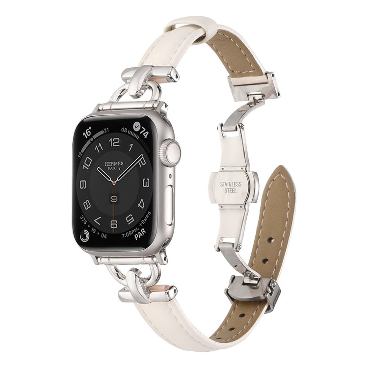 Vildt Elegant Kunstlæder Universal Rem passer til Apple Smartwatch - Hvid#serie_4