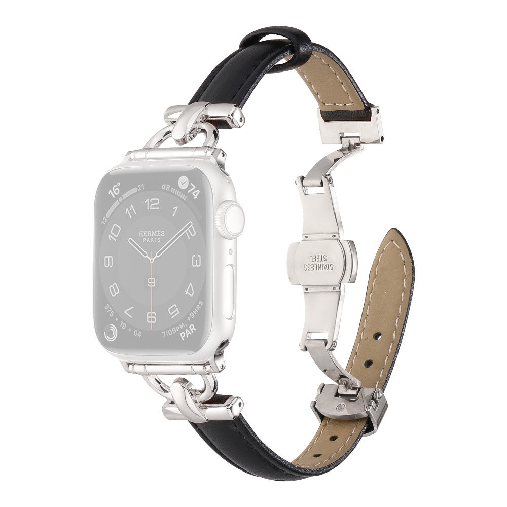 Vildt Elegant Kunstlæder Universal Rem passer til Apple Smartwatch - Sort#serie_6