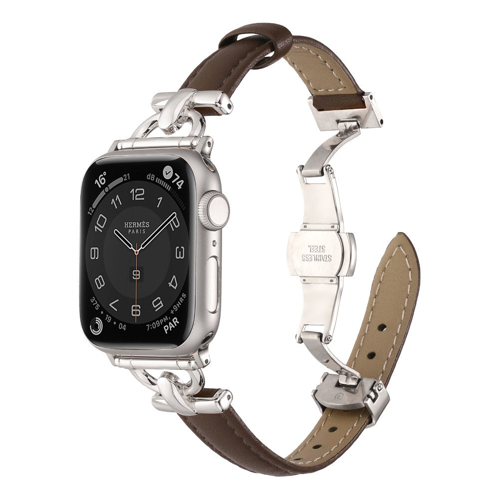 Vildt Elegant Kunstlæder Universal Rem passer til Apple Smartwatch - Brun#serie_10