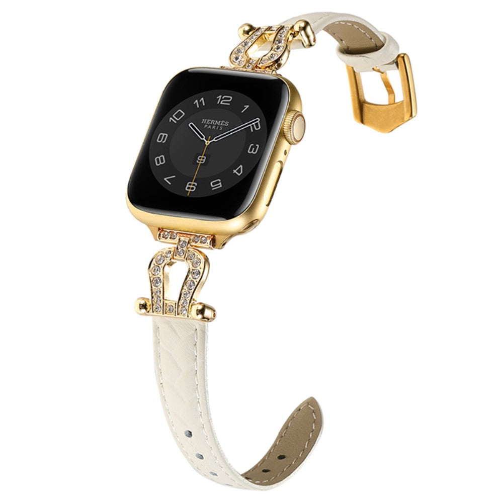 Mega Skøn Ægte Læder Universal Rem passer til Apple Smartwatch - Hvid#serie_2