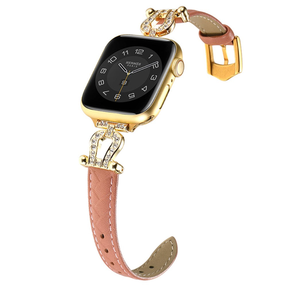 Mega Skøn Ægte Læder Universal Rem passer til Apple Smartwatch - Pink#serie_3