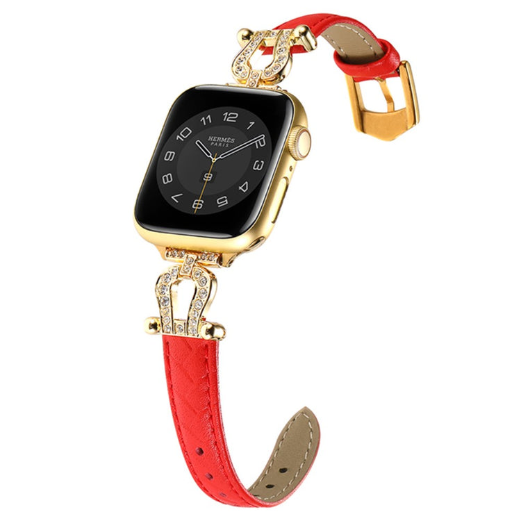 Mega Skøn Ægte Læder Universal Rem passer til Apple Smartwatch - Rød#serie_6