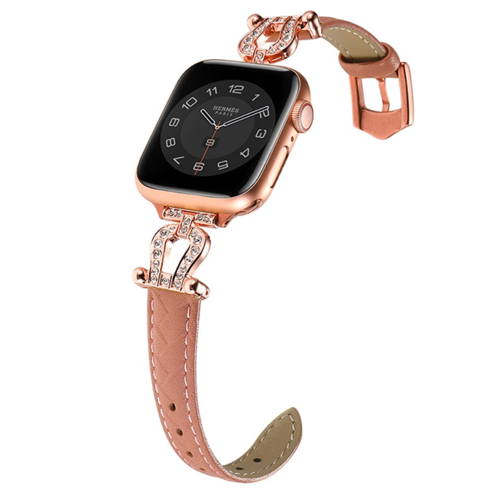 Mega Skøn Ægte Læder Universal Rem passer til Apple Smartwatch - Pink#serie_9