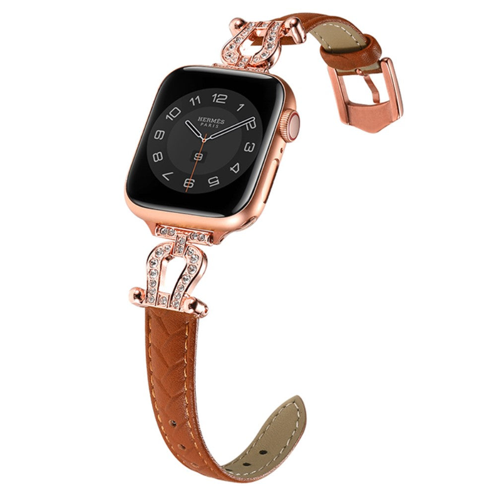 Mega Skøn Ægte Læder Universal Rem passer til Apple Smartwatch - Pink#serie_10
