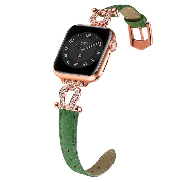 Mega Skøn Ægte Læder Universal Rem passer til Apple Smartwatch - Grøn#serie_12
