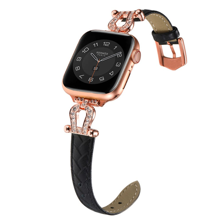 Mega Skøn Ægte Læder Universal Rem passer til Apple Smartwatch - Sort#serie_13