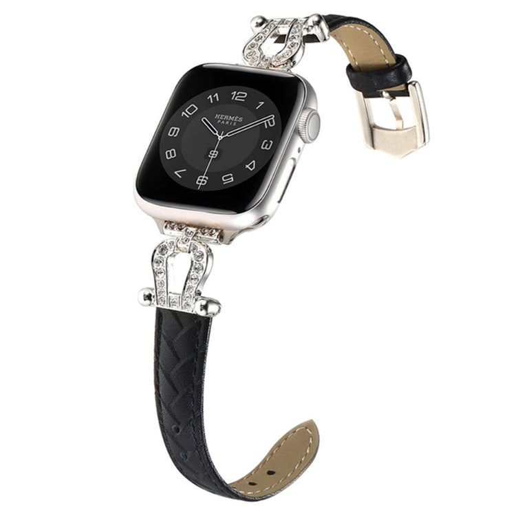 Mega Skøn Ægte Læder Universal Rem passer til Apple Smartwatch - Sort#serie_14