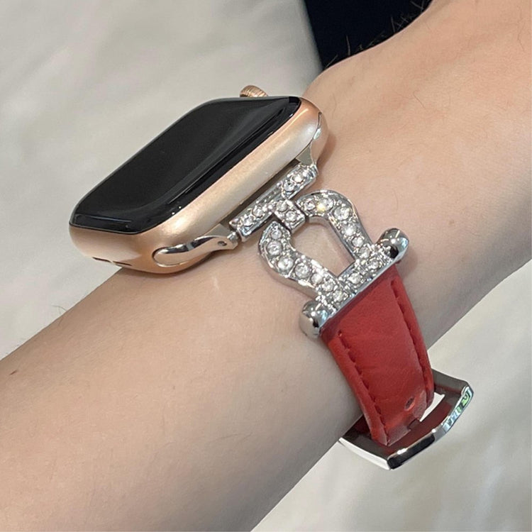Mega Skøn Ægte Læder Universal Rem passer til Apple Smartwatch - Rød#serie_16