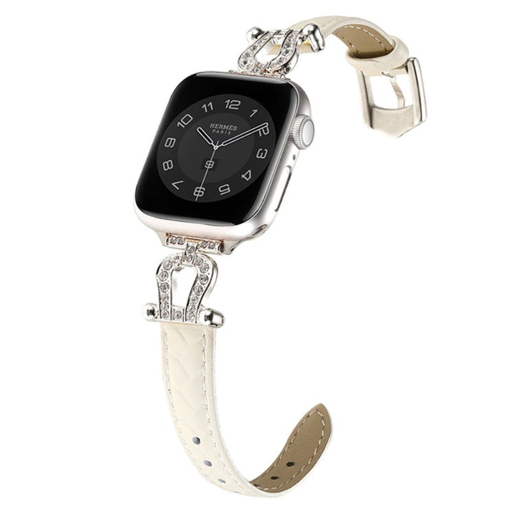 Mega Skøn Ægte Læder Universal Rem passer til Apple Smartwatch - Hvid#serie_17