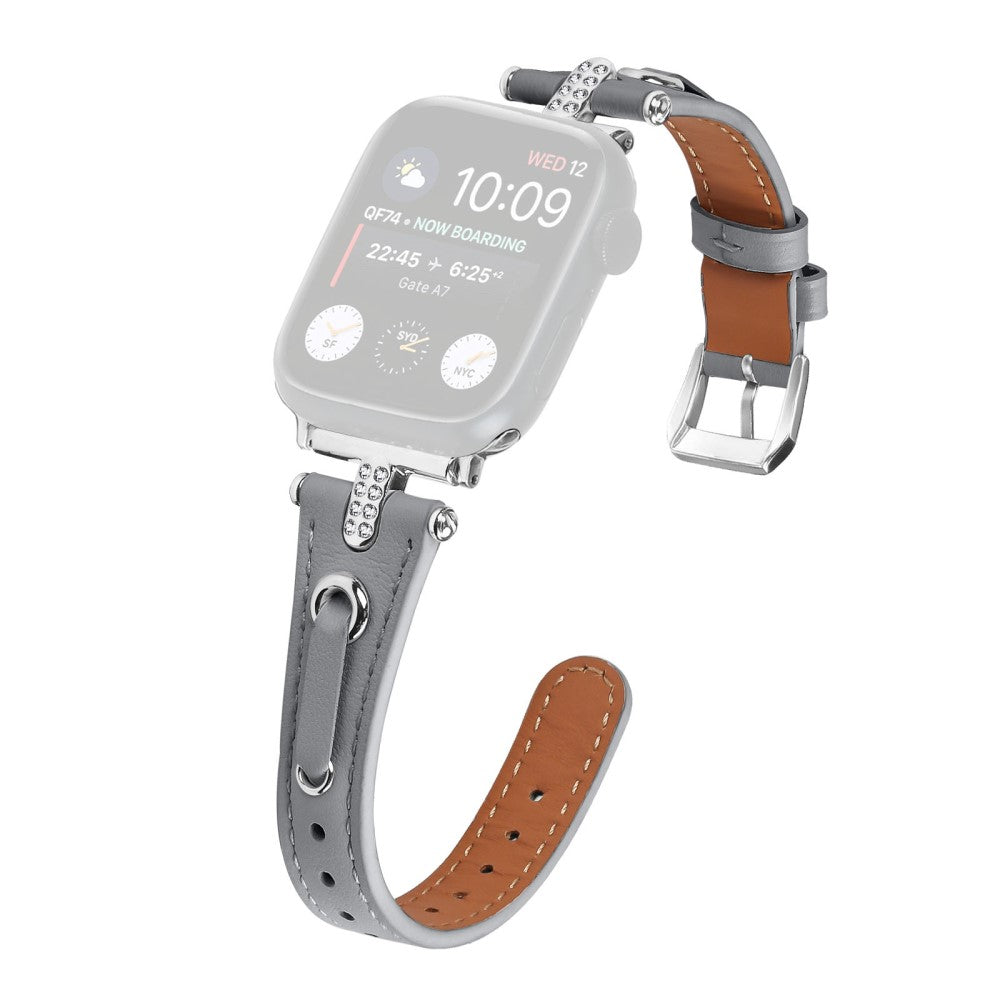 Helt Vildt Pænt Ægte Læder Universal Rem passer til Apple Smartwatch - Sølv#serie_3