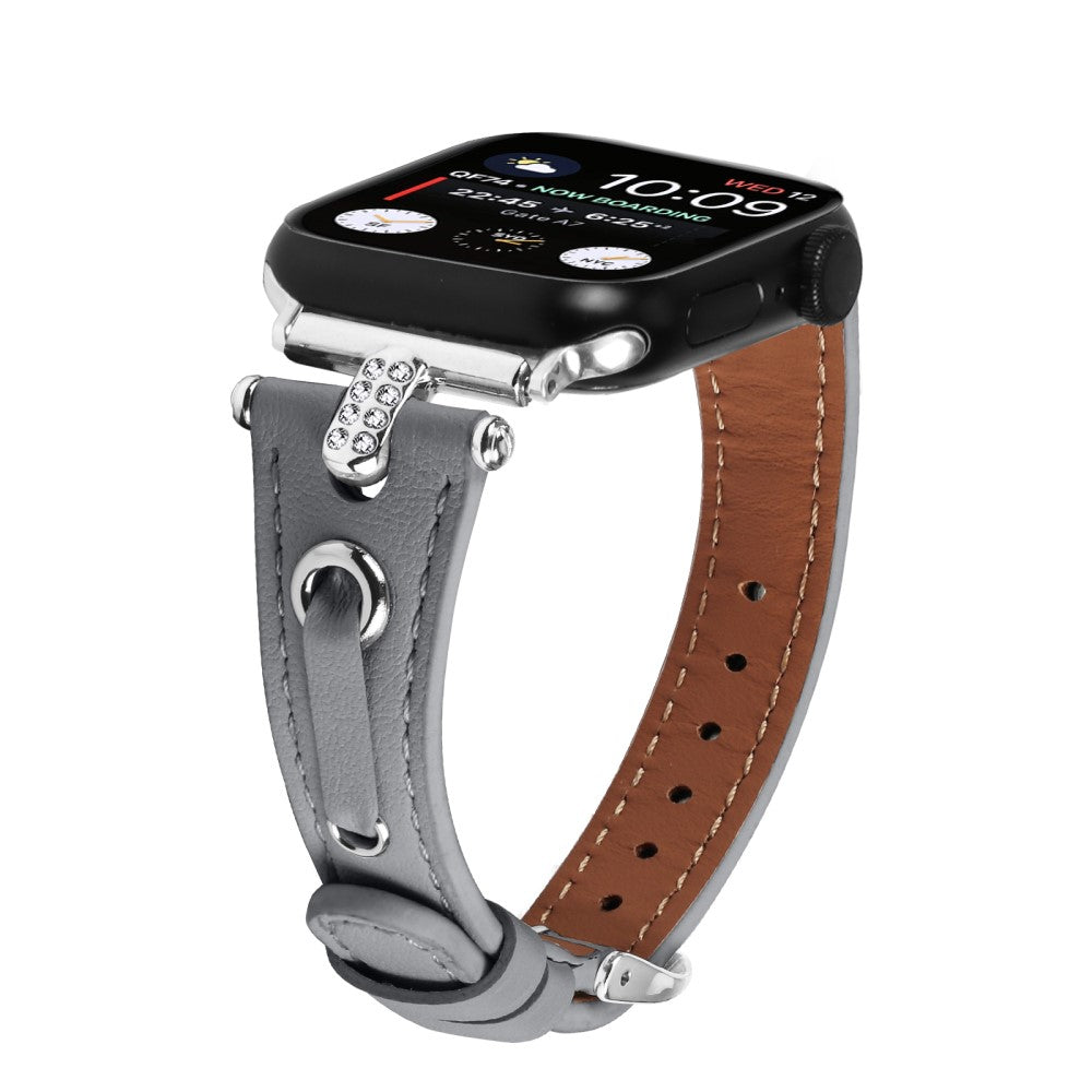 Helt Vildt Pænt Ægte Læder Universal Rem passer til Apple Smartwatch - Sølv#serie_3