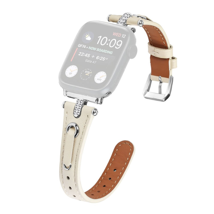 Helt Vildt Pænt Ægte Læder Universal Rem passer til Apple Smartwatch - Hvid#serie_4