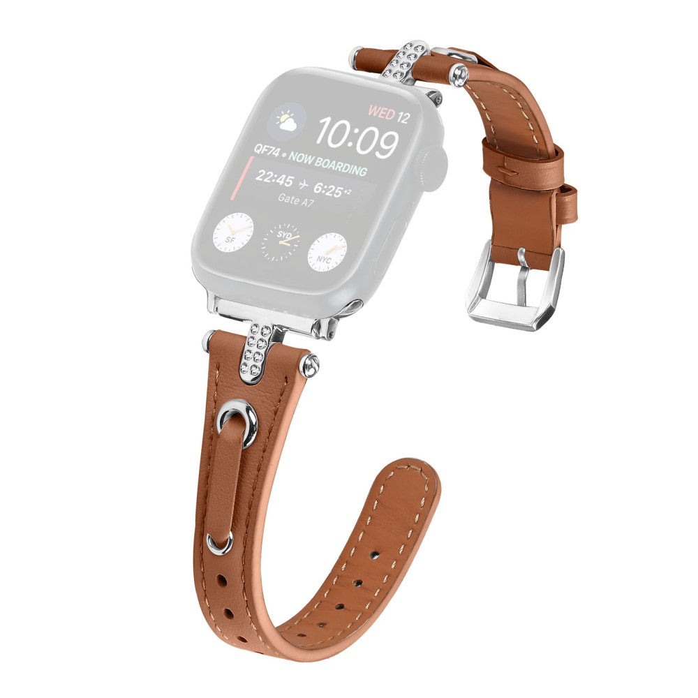 Helt Vildt Pænt Ægte Læder Universal Rem passer til Apple Smartwatch - Brun#serie_5
