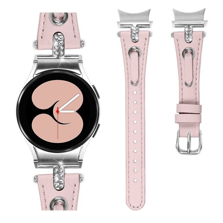Mega Fantastisk Ægte Læder Universal Rem passer til Samsung Smartwatch - Pink#serie_1