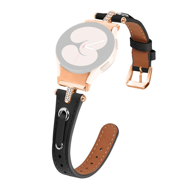 Klassisk Ægte Læder Universal Rem passer til Samsung Smartwatch - Sort#serie_1