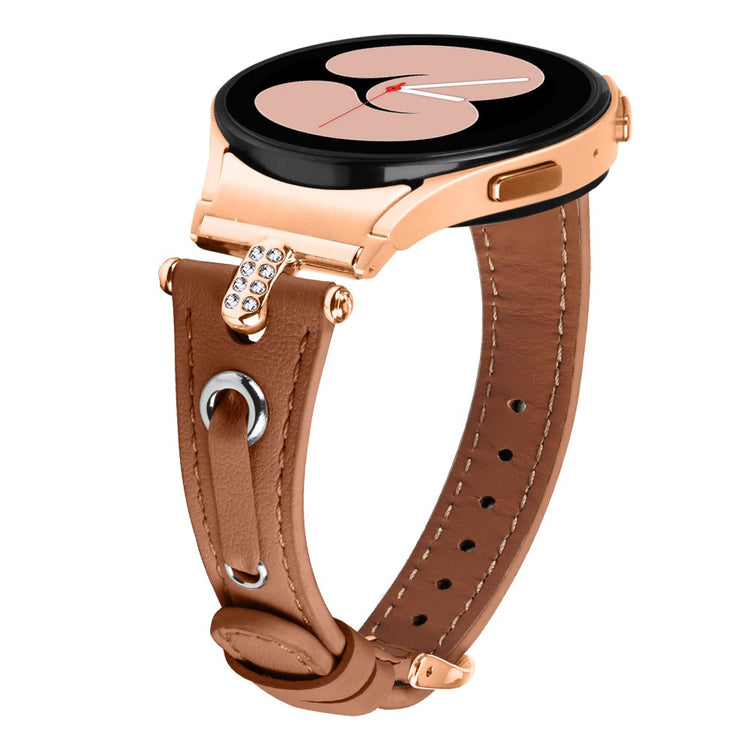 Klassisk Ægte Læder Universal Rem passer til Samsung Smartwatch - Brun#serie_5