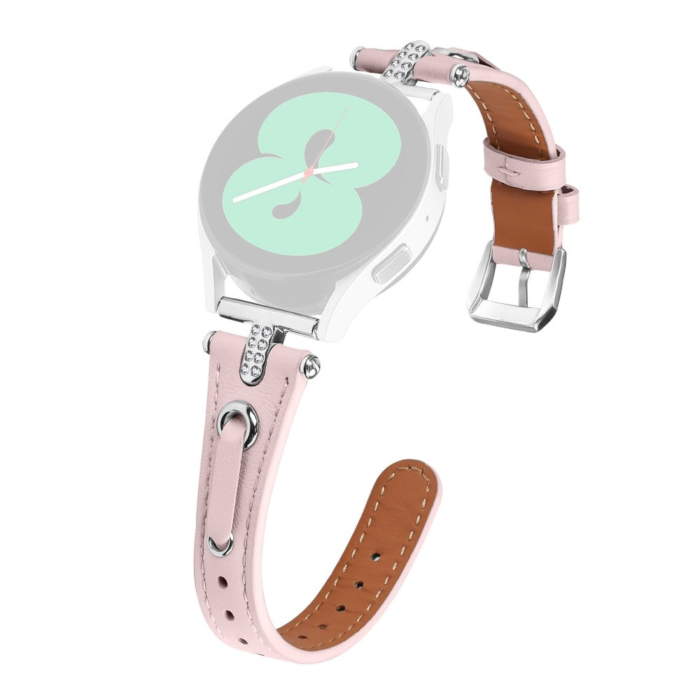 Rigtigt Smuk Ægte Læder Universal Rem passer til Samsung Smartwatch - Pink#serie_1