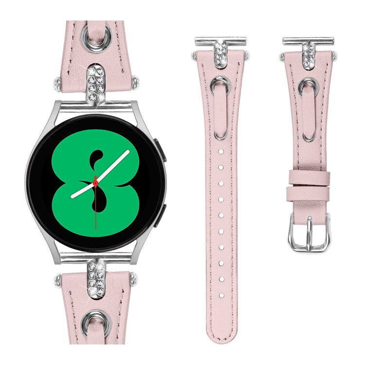 Rigtigt Smuk Ægte Læder Universal Rem passer til Samsung Smartwatch - Pink#serie_1
