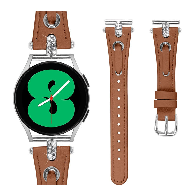 Rigtigt Smuk Ægte Læder Universal Rem passer til Samsung Smartwatch - Brun#serie_5