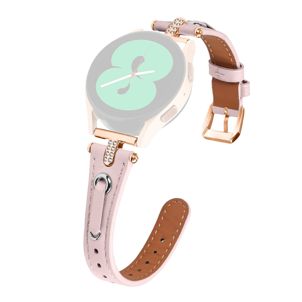 Super Holdbart Ægte Læder Universal Rem passer til Samsung Smartwatch - Pink#serie_1