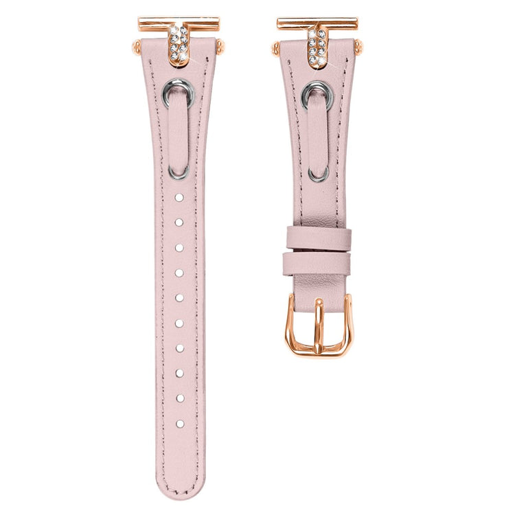 Super Fint Ægte Læder Rem passer til LG Watch Sport - Pink#serie_2