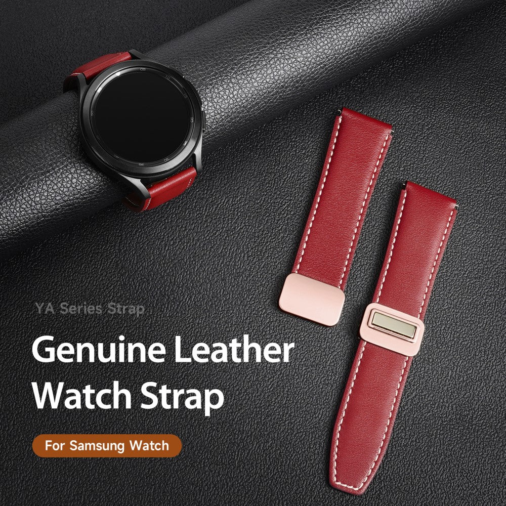 Vildt Rart Ægte Læder Universal Rem passer til Smartwatch - Rød#serie_5
