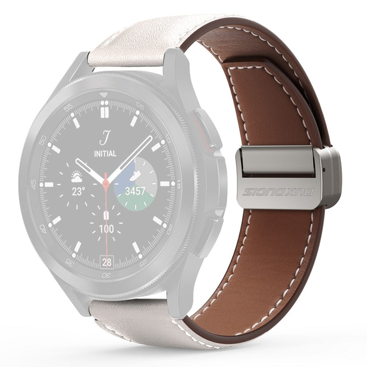 Vildt Rart Ægte Læder Universal Rem passer til Smartwatch - Hvid#serie_6
