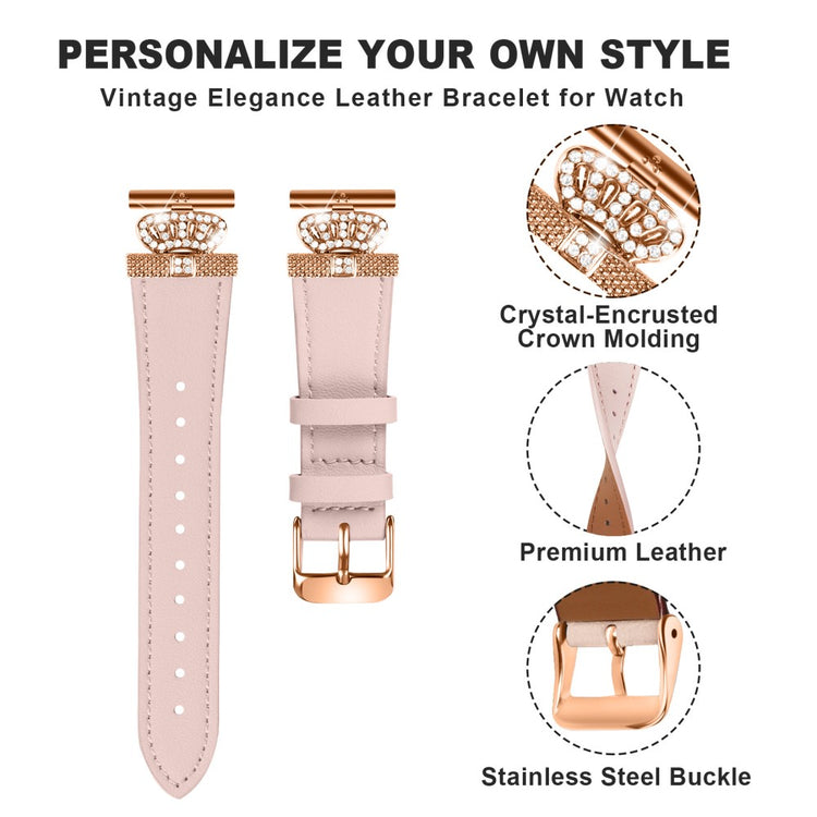 Meget Komfortabel Ægte Læder Rem passer til LG Watch Sport - Pink#serie_1